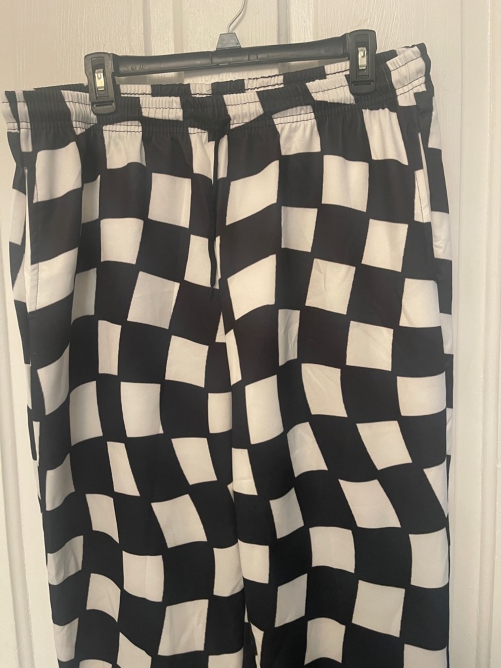 Black and White Checkerboard Jogger Pants - Picture 2 of 7